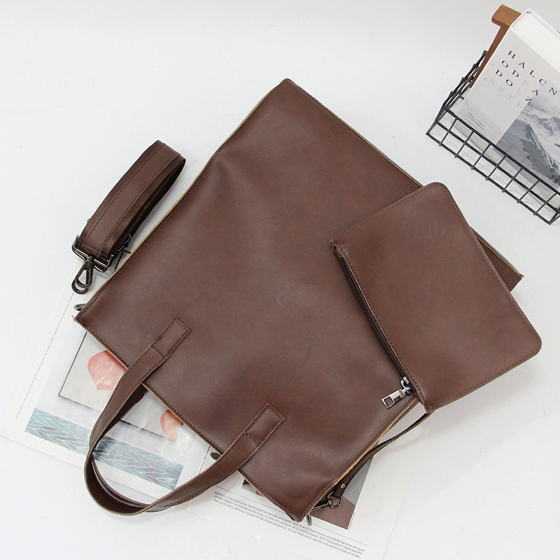 Picture of Men's Bag Handbag Small Trend Briefcase Crazy Horse Leather Shoulder Bag Trendy Large Capacity Crossbody Bag
