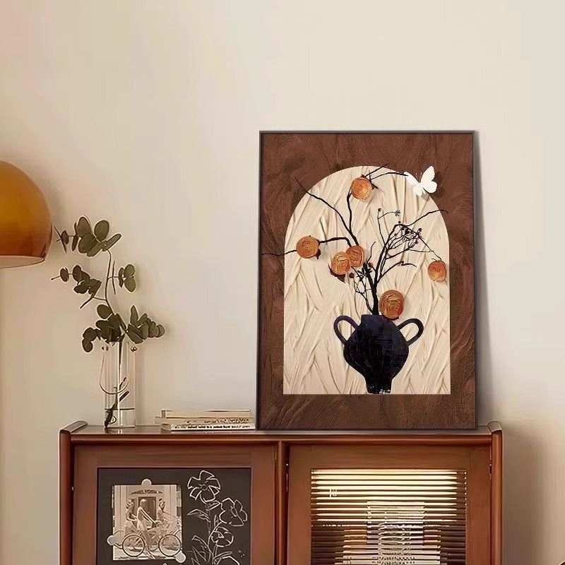 French Desktop Table Vintage Living Room Decorative Painting Antique Dining Room Persimmon Ruyi Sofa Background Wall Hanging Painting