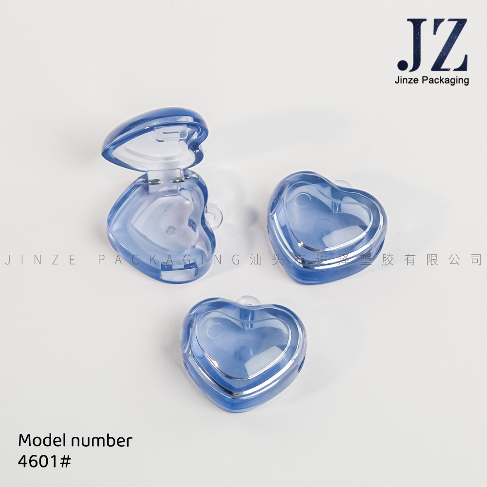 Jinze order heart-shaped buckle blush box with chain plastic packaging material