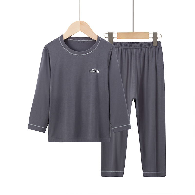 Picture of Summer Boys' Short-sleeved Shorts Modal Children's Pajamas Girls' Parent-child Home Clothes suit Children's Air-conditioning Clothes