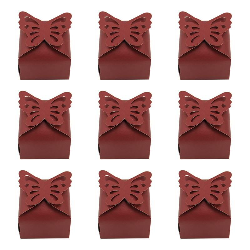 Picture of Cross-border new candy box creative butterfly hollow square bottom candy box pearl paper packaging box wedding candy box wholesale
