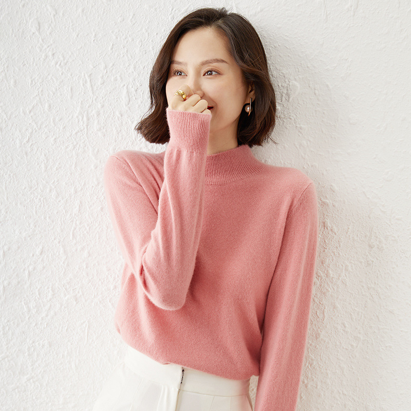 Picture of Bottoming Shirt Women's Knitted Sweater Women's Half-High Knitted Sweater Women's Cross-Border Knitwear Long-Sleeved Knitted Women's Bottoming Shirt Outer Wear