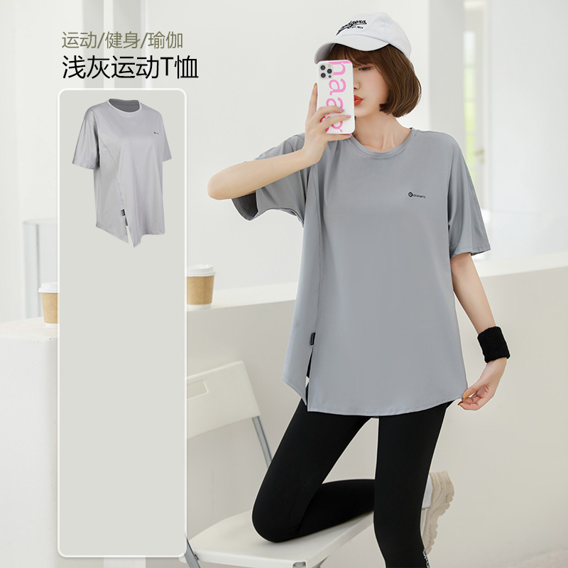 Picture of Running suit Women's Summer Outdoor Morning Running Sports Long-sleeved Three-piece Set Loose plus size Yoga Fitness Suit for Beginners