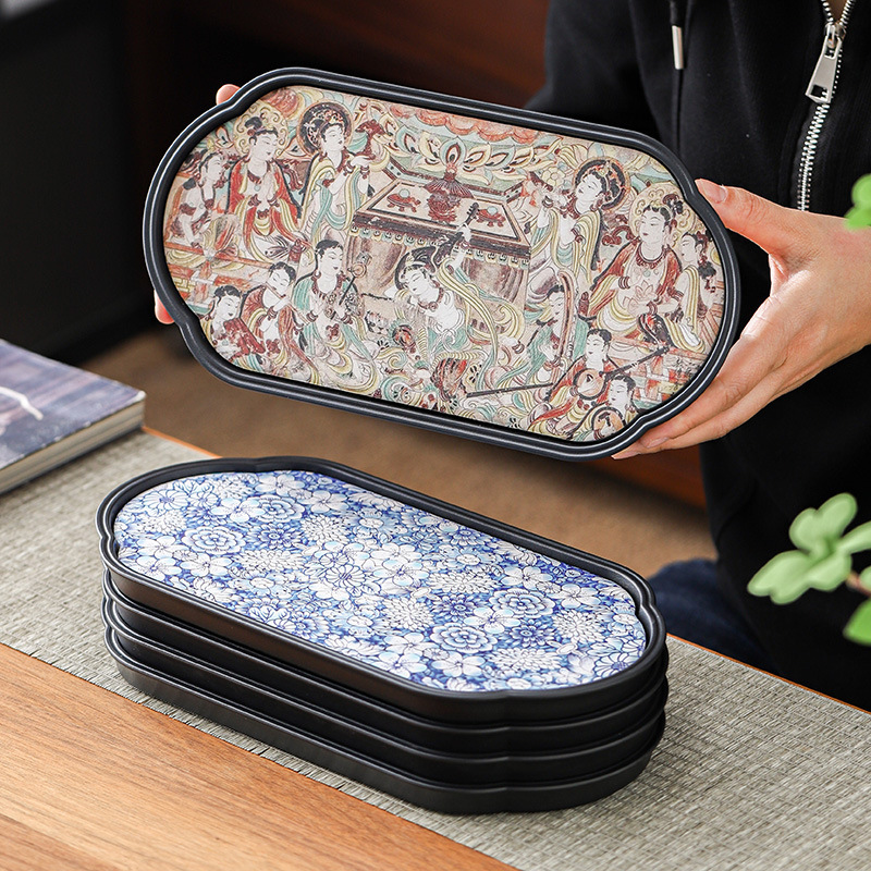 Picture of Tea Tray Dry Brewing Tea Tray Small Absorbent Tea Table Household 2024 New Style Pot Chengguo Chao One-person Tea Set Vintage