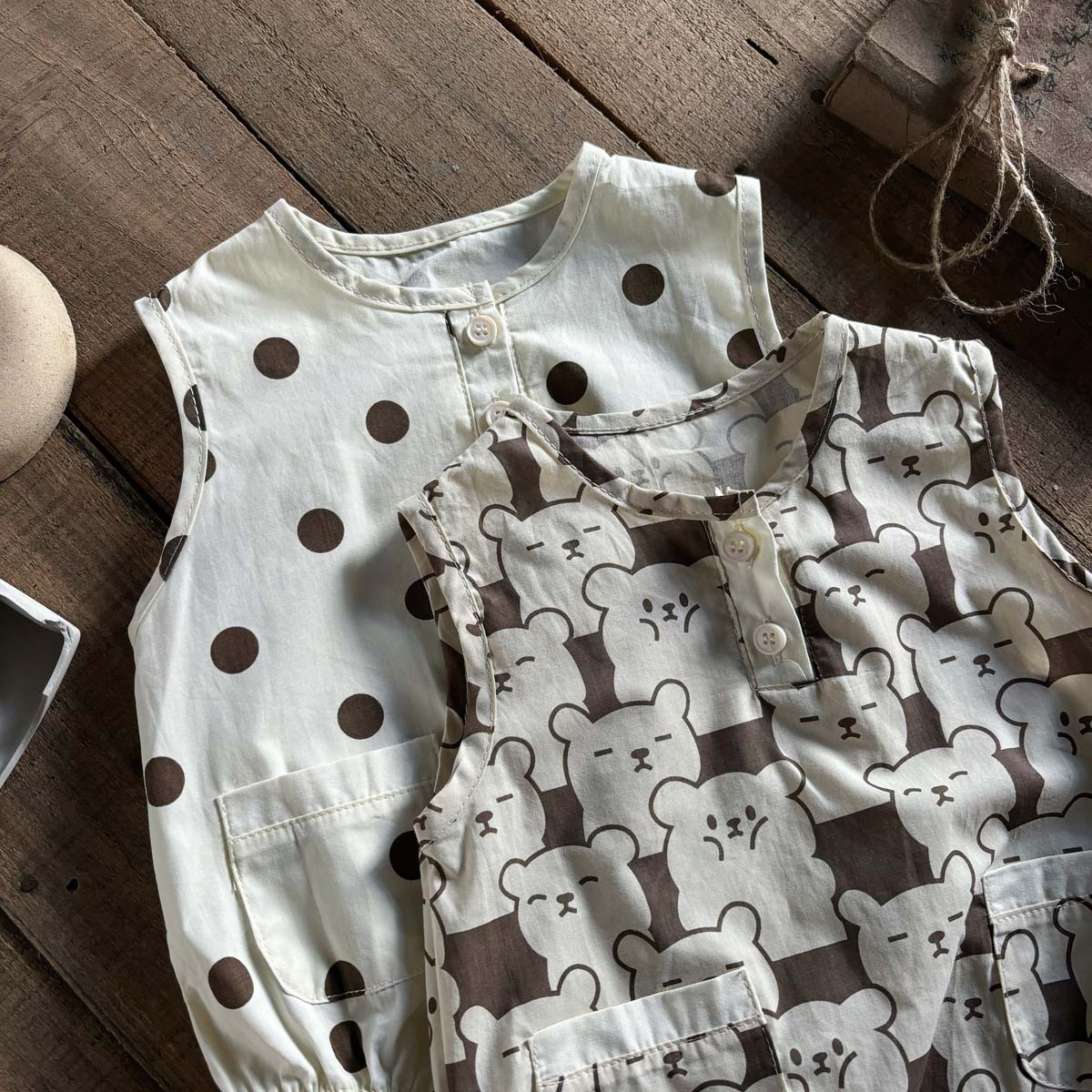Picture of in stock Baby Summer Clothes Baby Boys and Girls Thin All-in-Body Clothes Western-style Wave Dot Vest Wrap-up Clothes Climbing Clothes