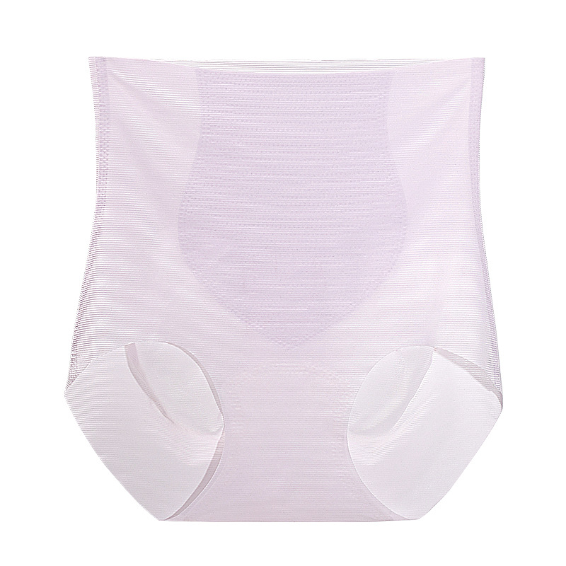 Picture of High-Waisted Ice Silk Seamless Tummy Control Underwear for Women, Silk Protein Antibacterial Bottom Crotch Lifting Sports Yoga Thin Briefs