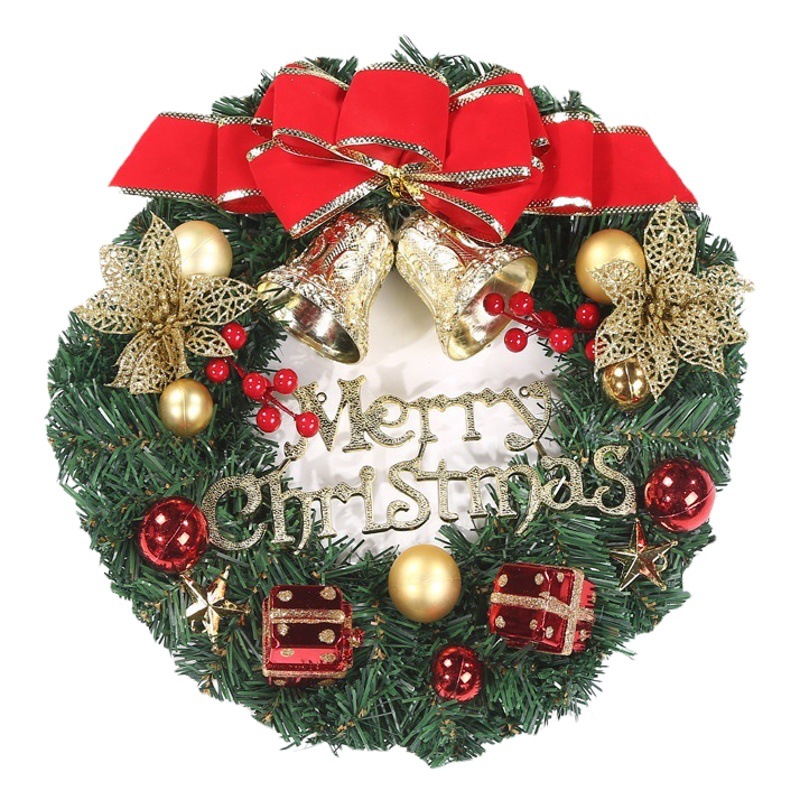 Christmas Decoration Garland Hand-Simulated Christmas Wreath Door Hanging Christmas Party Scene Layout Atmosphere Props