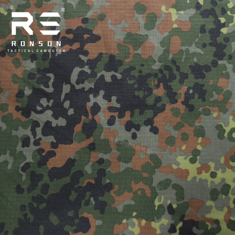 in stock FLECTARN German Spotted Jungle Camouflage Fabric Polyester Cotton Plaid Waterproof Fabric Tactical Outdoor Clothing Noodles