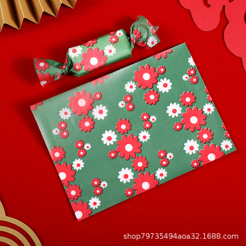 Picture of Nougat Wrapping Paper 100 Baking Handmade Cute Candy Paper Silicone Paper Self-sealing New Year's Sugar Paper Bag