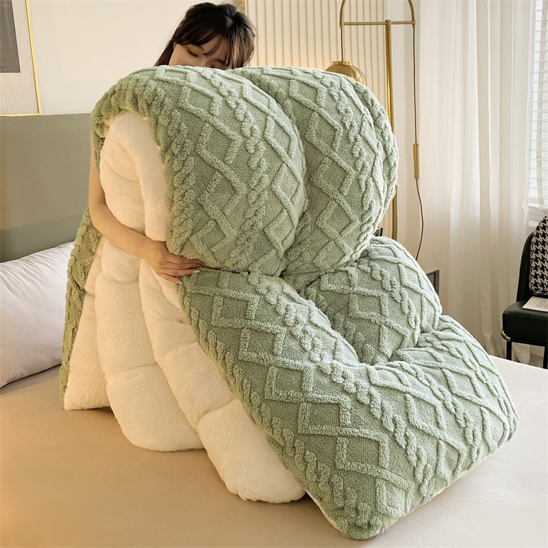 Picture of Taff velvet winter quilt lamb velvet arctic velvet core single double padded warm winter quilt factory wholesale generation