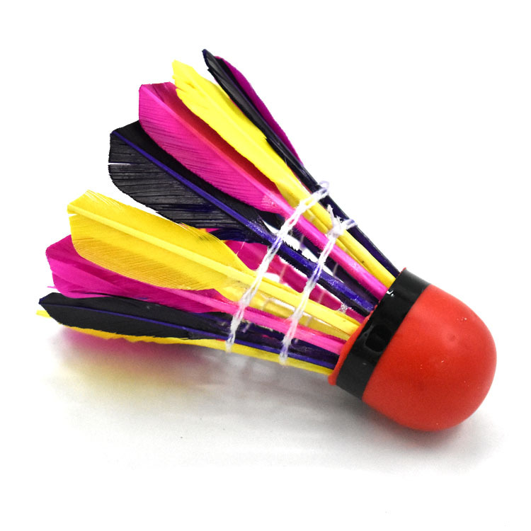 Picture of Hangyu red leather head color badminton windproof wind-resistant amateur training entertainment badminton rubber head badminton