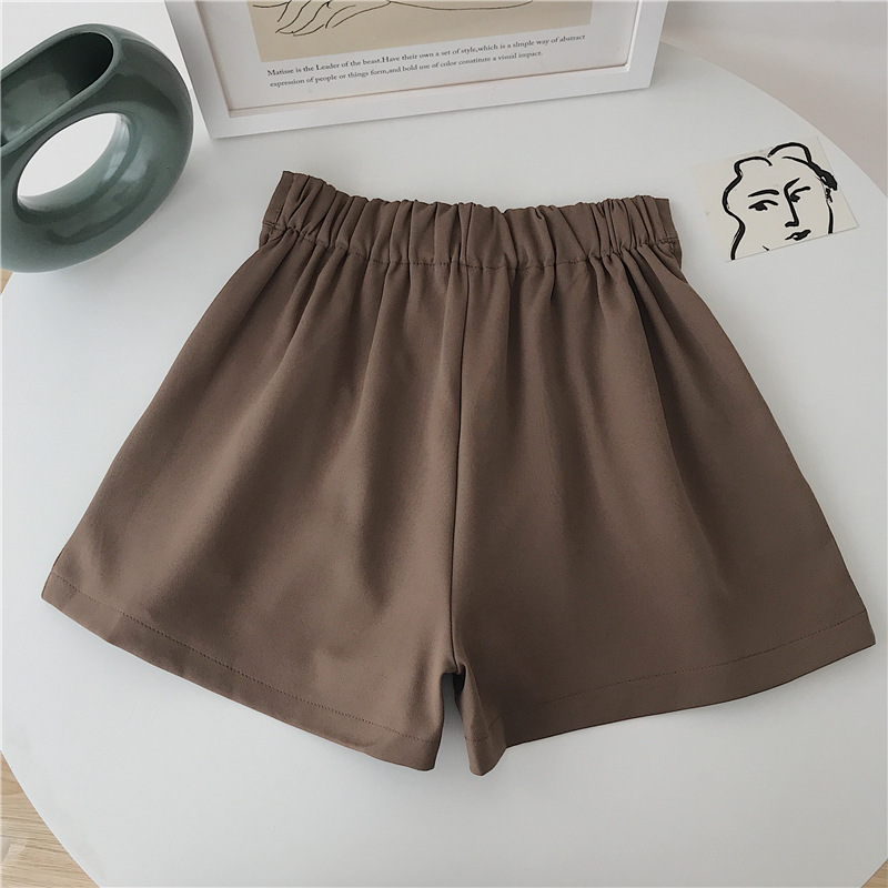 Picture of White Casual Suit Shorts for Women 2024 New Summer Thin Small High-Waist Slim A-Line Wide-Leg Hot Pants