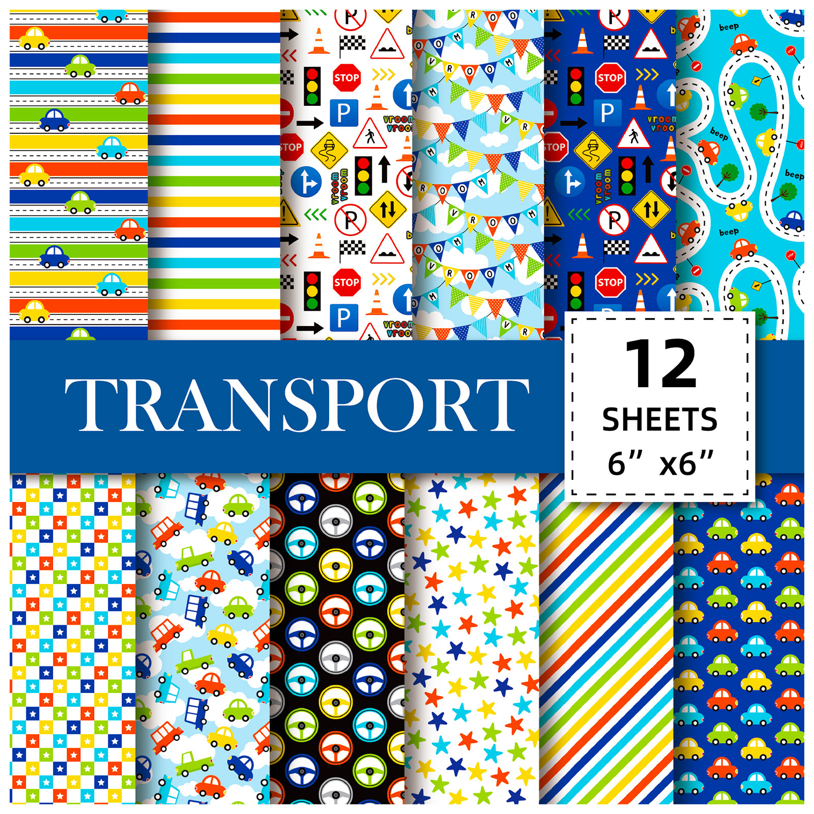 Big Sale 12 Sheets/Pack Blue Cute Style DIY Photo Album Scrapbook Paper Handbook Material Paper Background Paper Pattern