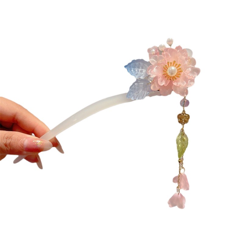 Picture of Antique Hanfu Hairpin Girls' Hair Hairpin Children's Ancient Headwear Chinese Style Step-by-step Tassel Hair Hairpin Hair Accessories