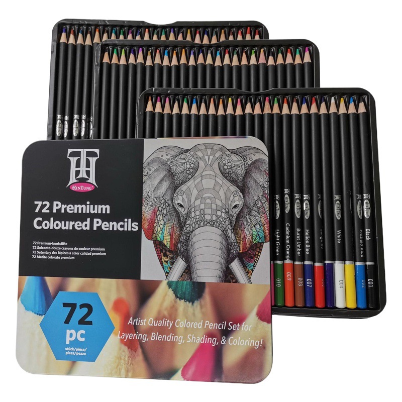 Factory new direct cross-border painting color lead set oily hand-painted color pen 72 color pencil iron box