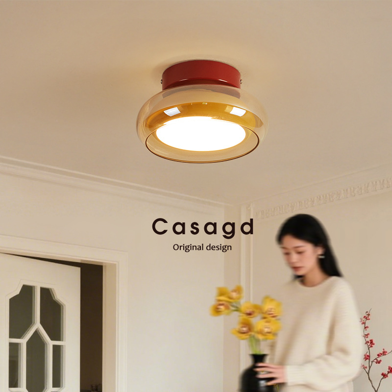 French Mid-Century Style Art Creative Corridor Aisle Lamp Cream Style Entrance Hall Cloakroom Ceiling Lamp Casagd