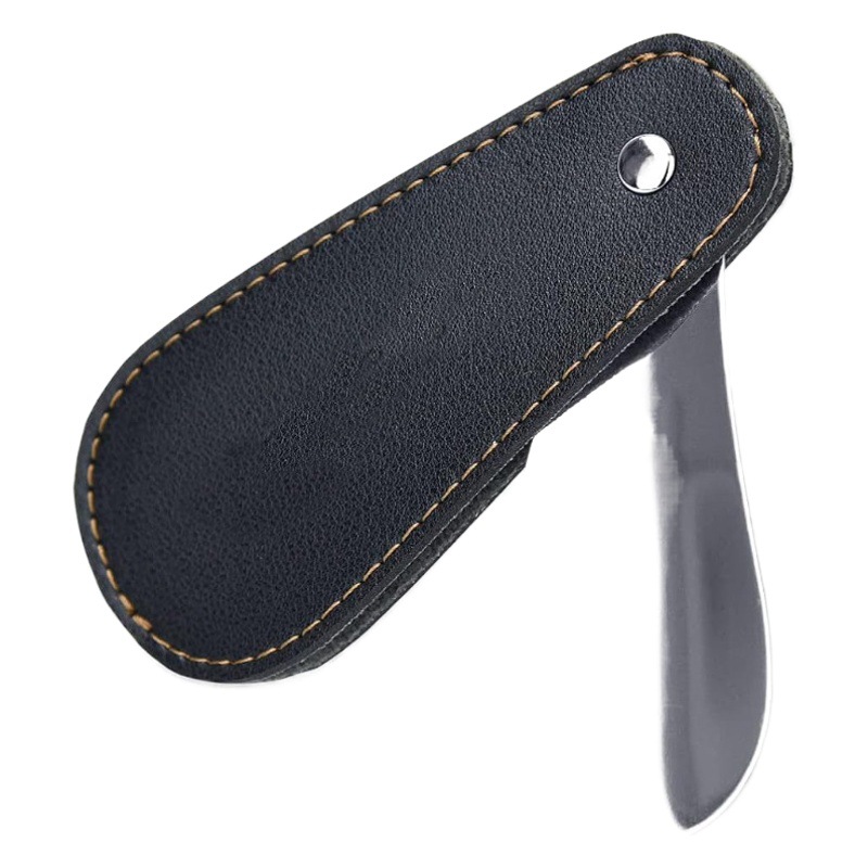 In stock shoehorn leather portable with leather cover unisex shoe lifting device shoe pump shoe wearing tool