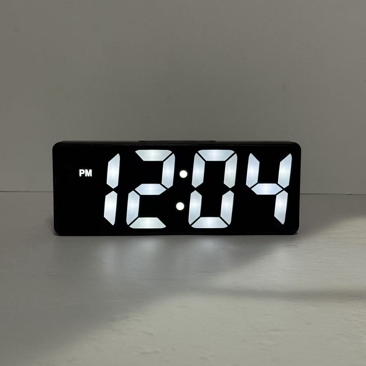 Picture of Mirror Clock Ins Desktop Clock Timetable Desktop Ornaments Led Digital Display Student Digital Alarm Clock