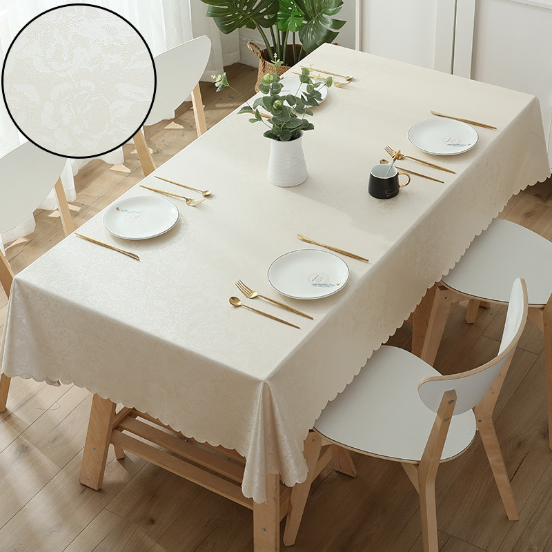 Picture of European-style Waterproof Tablecloth Table and Chair Oil-proof Hotel Restaurant Household Rectangular Jacquard PU Anti-scald Wash-free