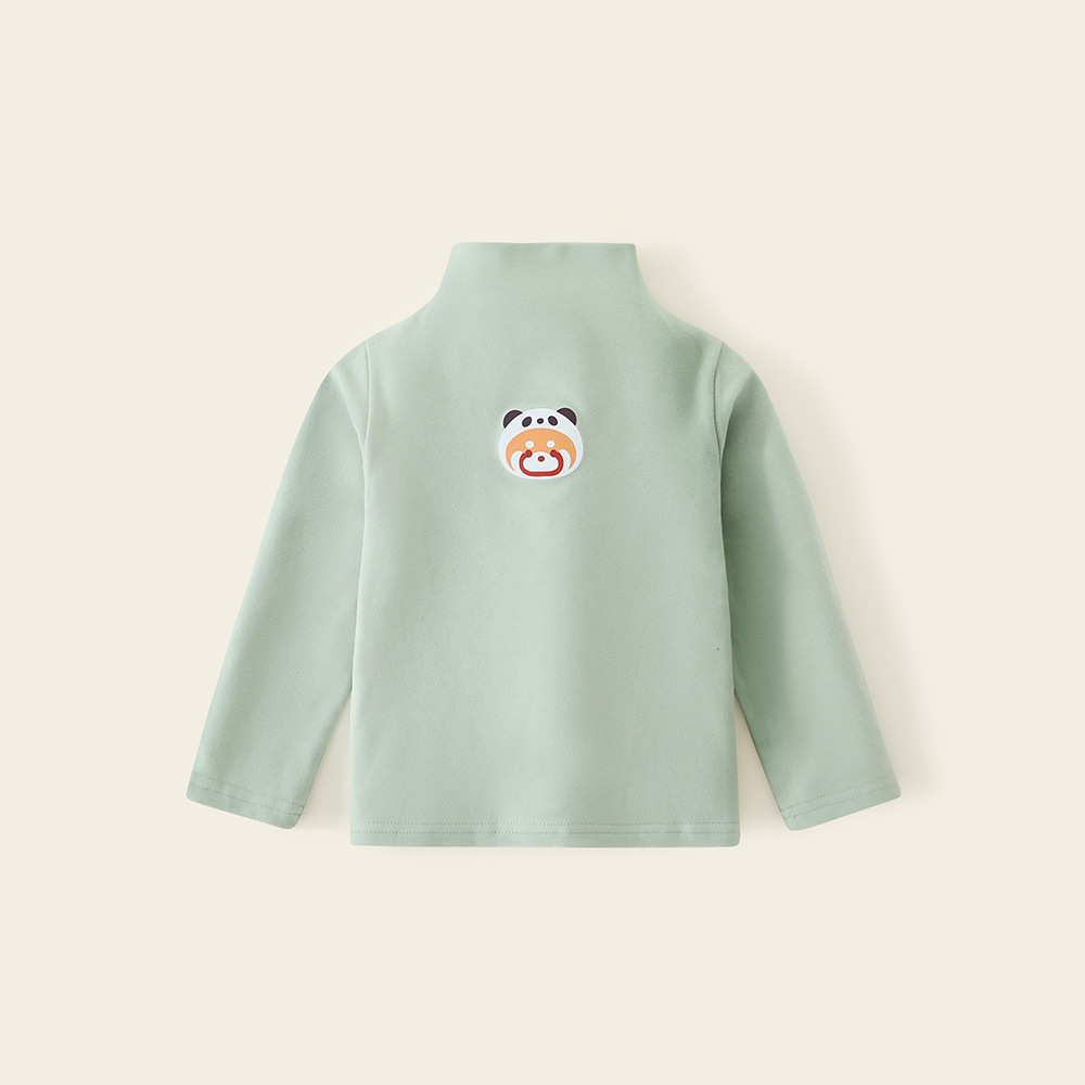 Picture of Children's Velvet Base Shirt Half-high Collar Top Boys' and Girls' Inner Warm Spring and Autumn Class A Children's Underwear Winter