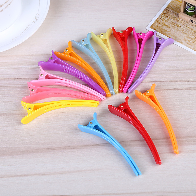 Korean Style Plastic Crocodile Clip Candy Color Hair Clip Hairdressing Duckbill Clip DIY Production Translucent Duckbill Clip Wholesale