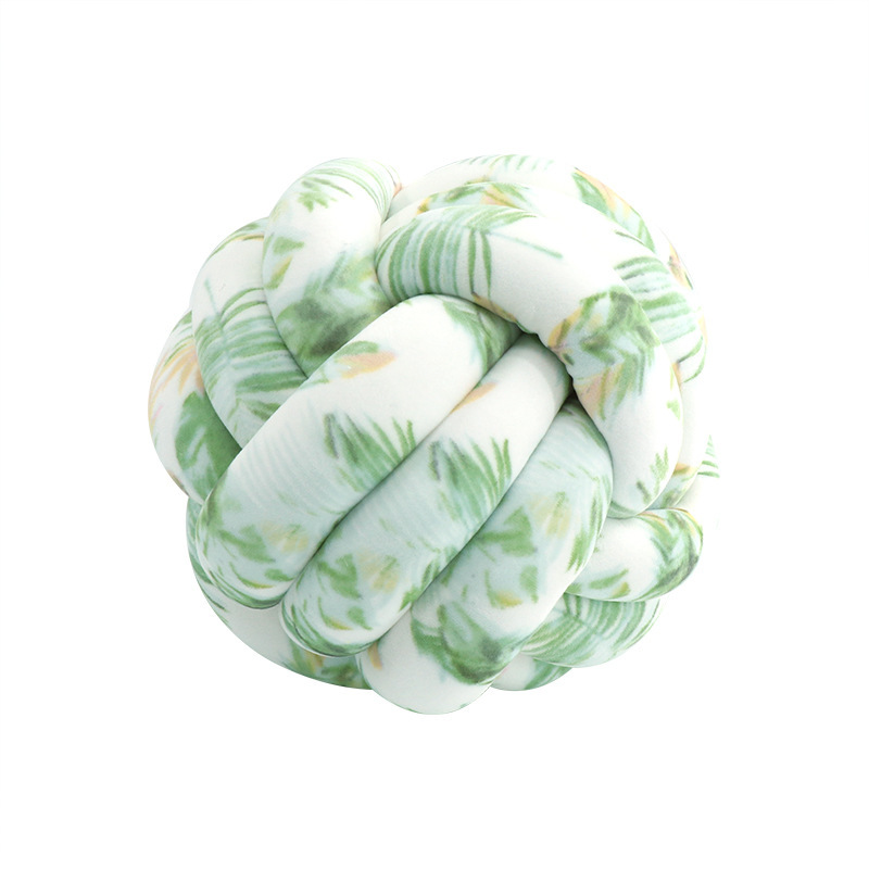 Picture of Ins Popular Three-Strand Rope Knotted Round Ball Home Fabric Creative Hand-Woven Decorative Pillow Cushion Lumbar Cushion