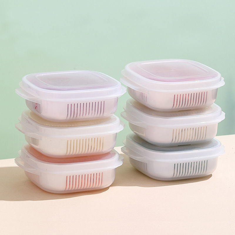 Picture of Rice packing crisper microwave oven heating lunch box portable lunch box refrigerator frozen storage box with lid