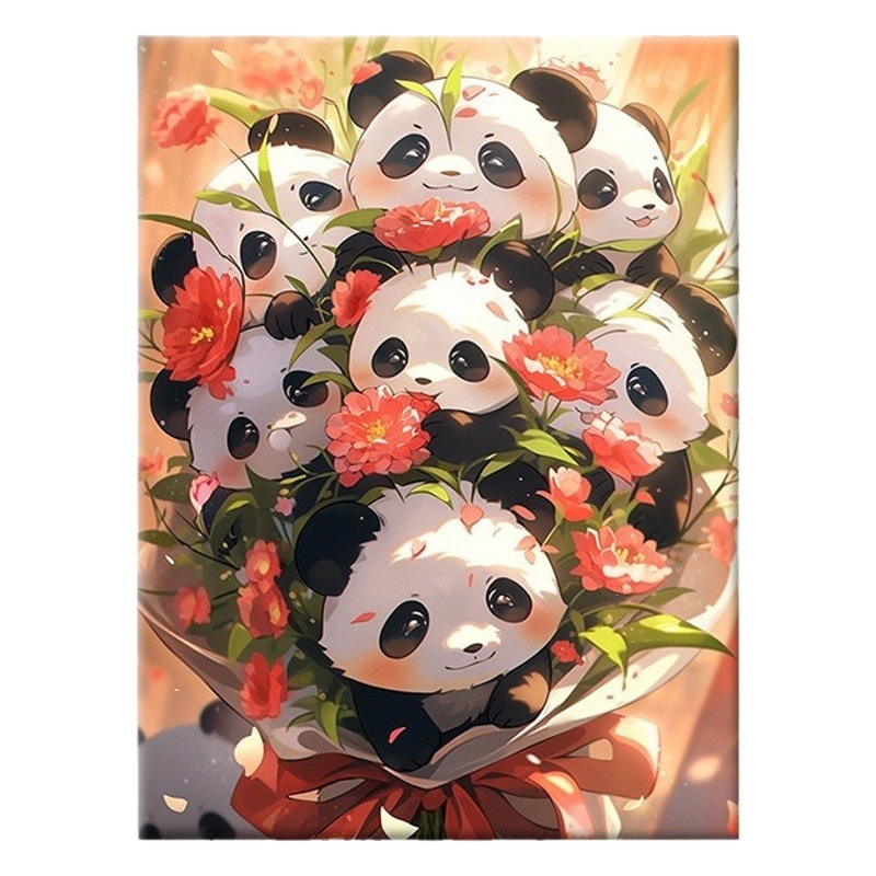 Cartoon bouquet digital oil painting diy oil painting handmade coloring paint painting filling hand painted decorative painting
