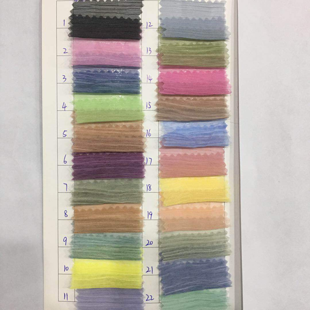 In stock double color chiffon wrinkle fabric color Hanfu sunscreen shawl fabric manufacturer sales
