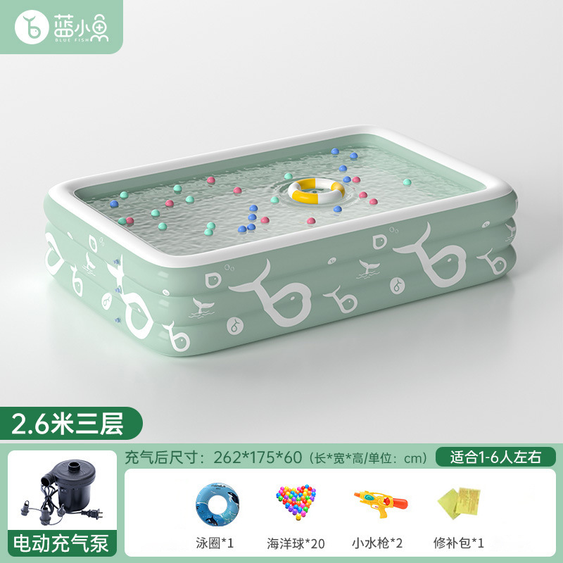 Picture of Household adult children outdoor inflatable swimming pool thickened children swimming pool baby play pool with slide sunshade