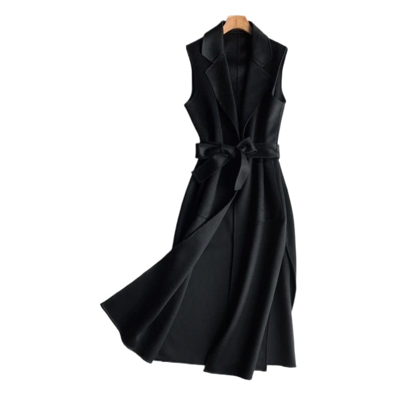Autumn and Winter Woolen Women's Vest 2025 Cross-Border Fashion New Style Suit Collar Vest Long Waistoutwear