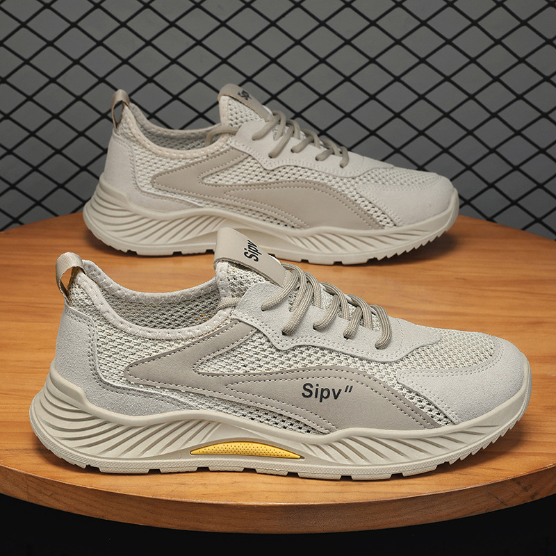 Men's Shoes Summer Breathable Mesh Thin Hollow Mesh Shoes Running Leisure Sports Men's Work Labor Protection Tide Shoes