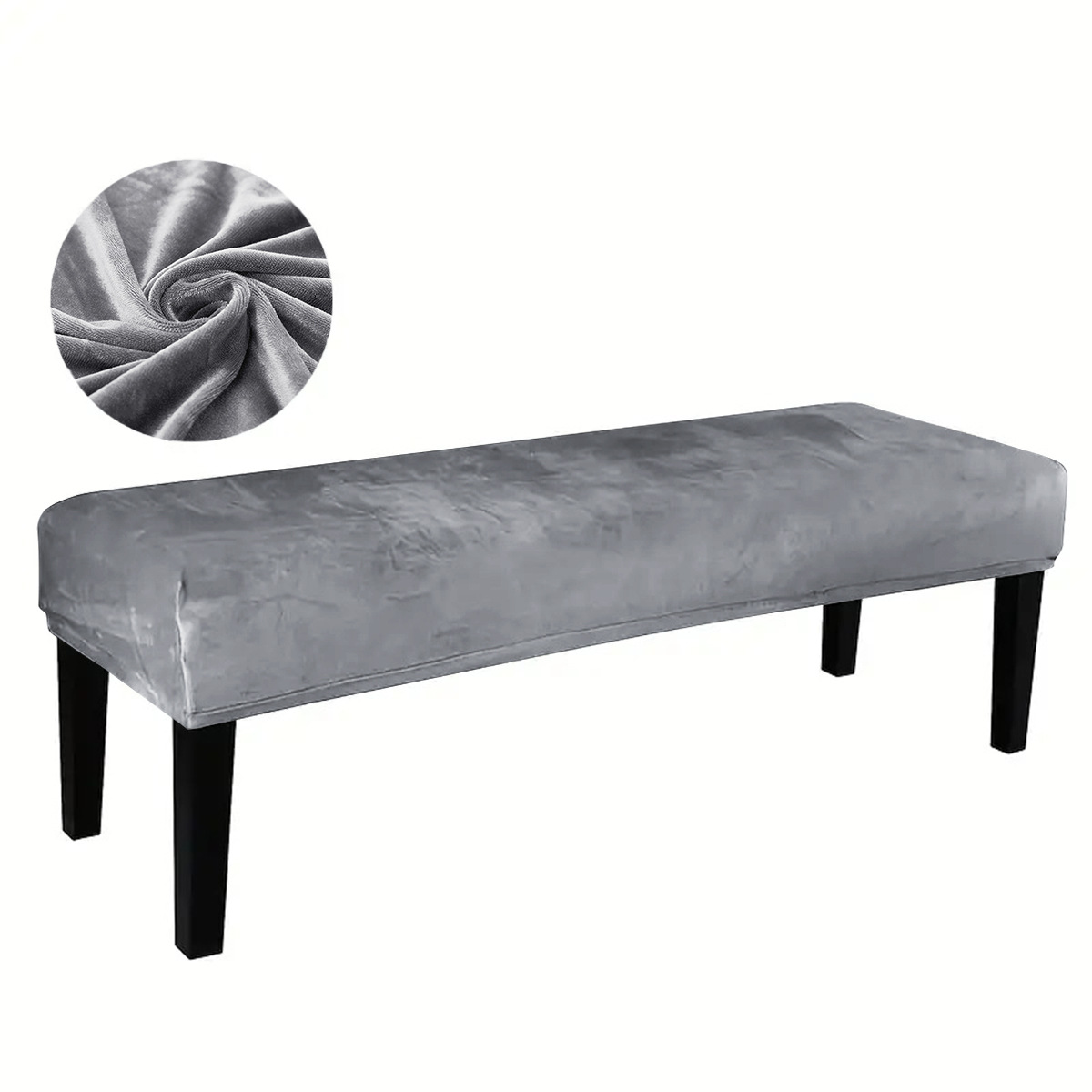 Picture of Cross-border silver fox velvet long stool cover with rope elastic all-inclusive stool cover dust-proof cross-border bench chair cover manufacturers wholesale