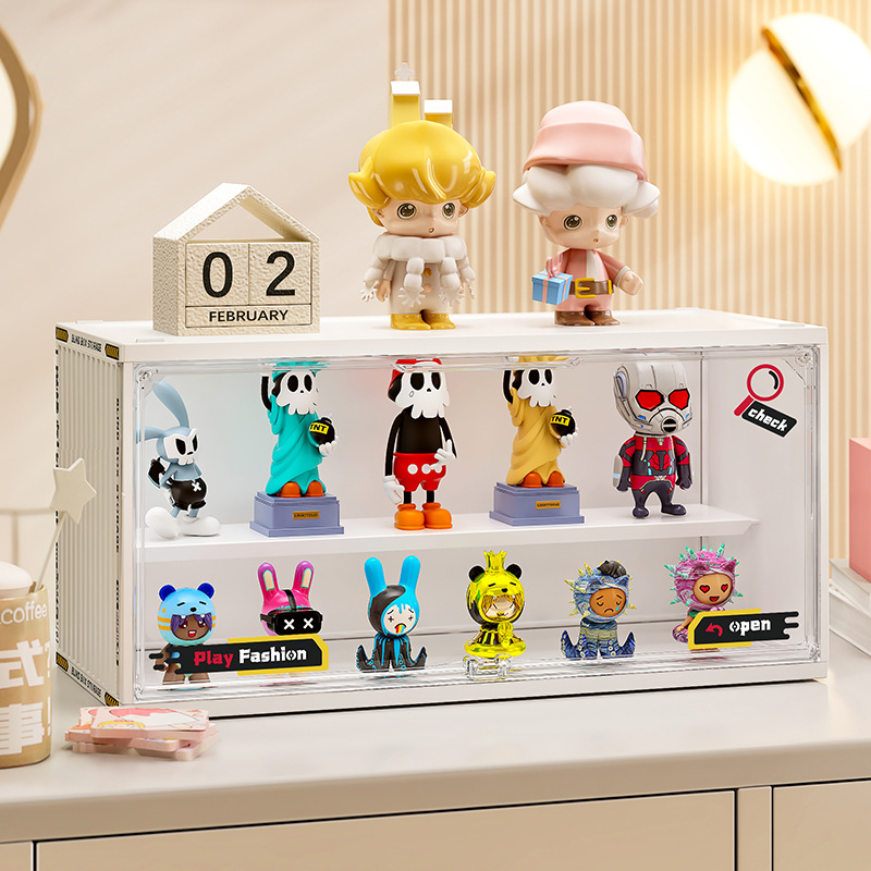 Container Bubble Mart Desktop Blind Box Ornaments Trendy Play Internet Celebrant Ladder Swing Rack Magnetic Suction Hand Storage Box