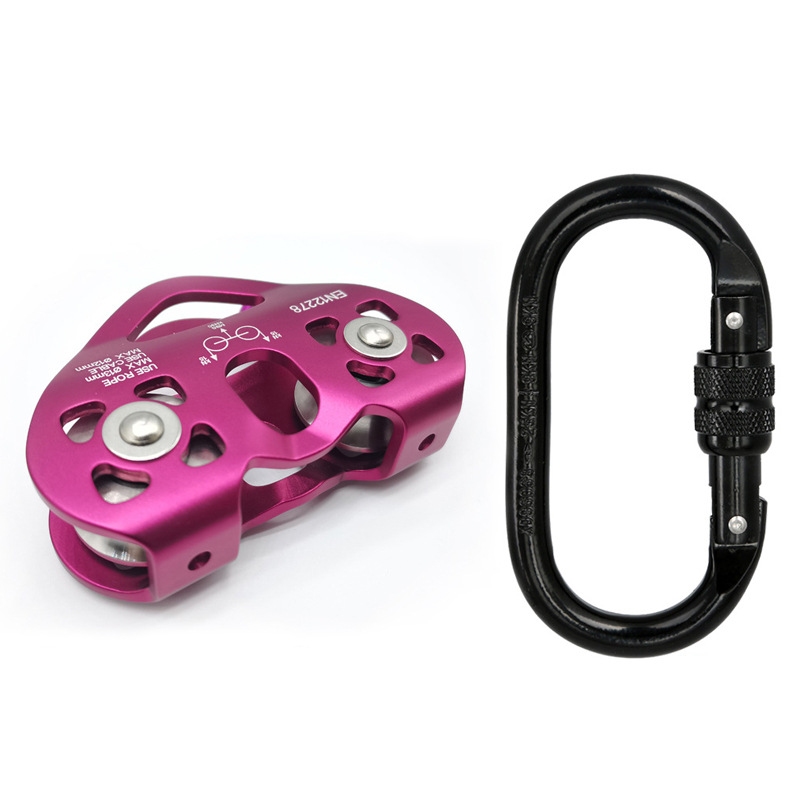 Picture of Cross-Border heart-shaped double pulley outdoor Mountaineering Rock climbing pulley set high-altitude transportation equipment love lifting rescue pulley