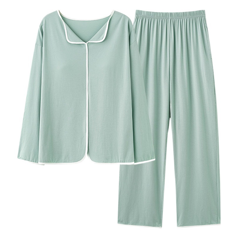 Pajamas Women's Summer Autumn and Winter Modal with Chest Pad Long Sleeve Wearing plus size Air-conditioned Room Sports Home Clothes suit
