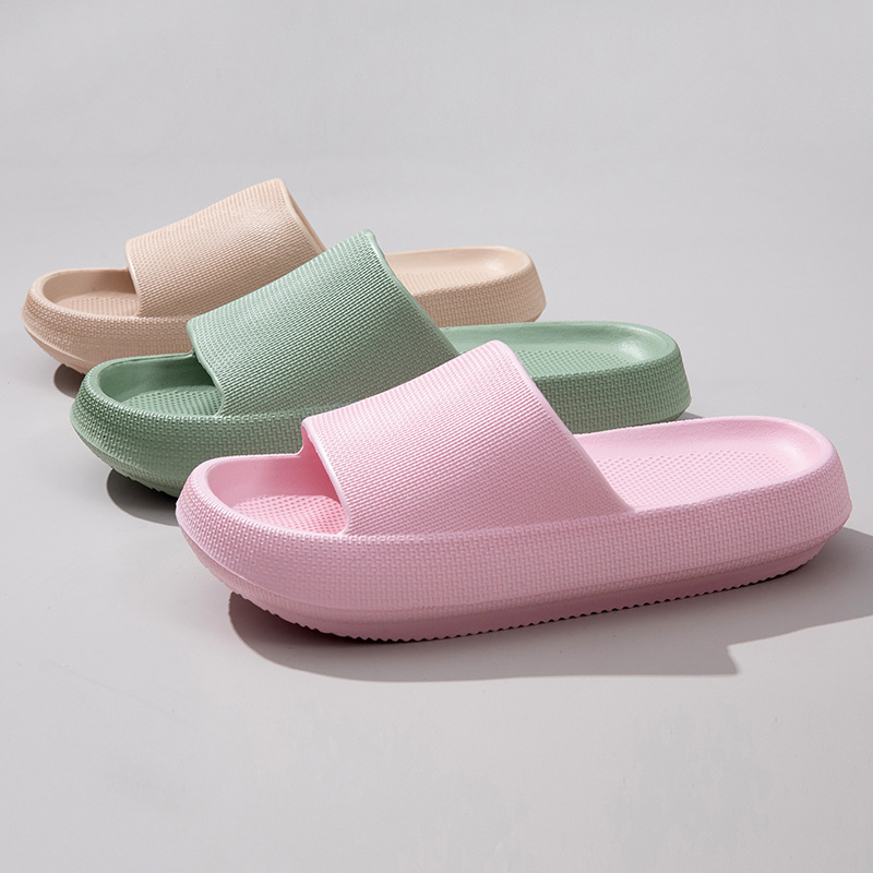 Amazon Cross-Border 4cm Thick-Soled Slippers for Female Couples Bathing, Non-Slip Household Outdoor Men's Slippers Export Batch