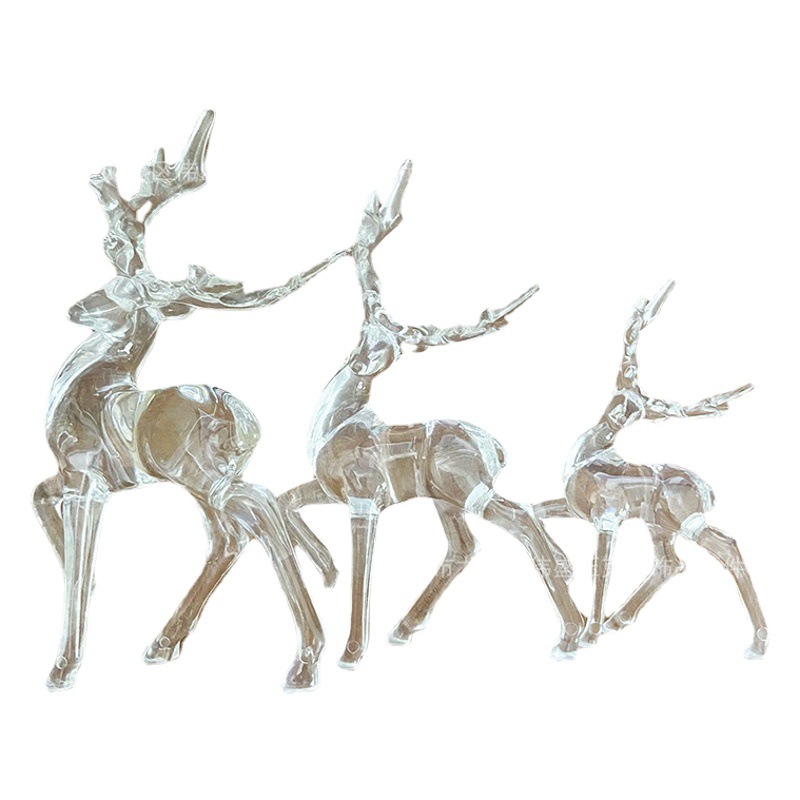Sale acrylic transparent deer Christmas decoration deer crystal deer sika deer reindeer running deer white embryo Christmas ornaments