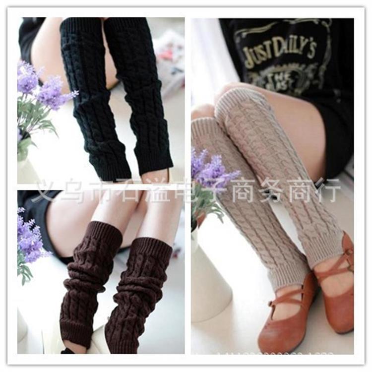 17-Color Thick Woolen Socks and Leg Covers Wholesale K-Style Pile Socks Autumn and Winter Knitted Foot Covers Eight-Character Twist Socks