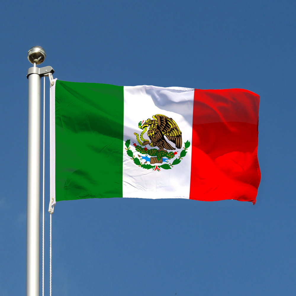 F936 in stock Wholesale 90 * 150cm 3 * 5ft Mexico Flag 4 Flag Mexico flag