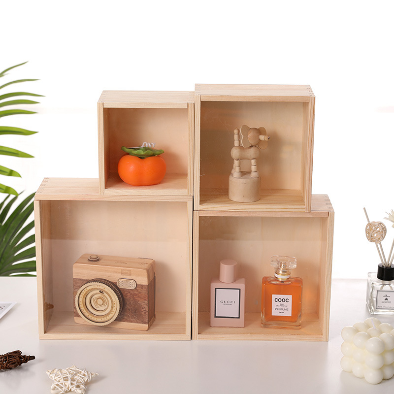 Acrylic pull wooden box glass wooden box gift wooden box wooden sundries finishing storage wooden box candy wooden box