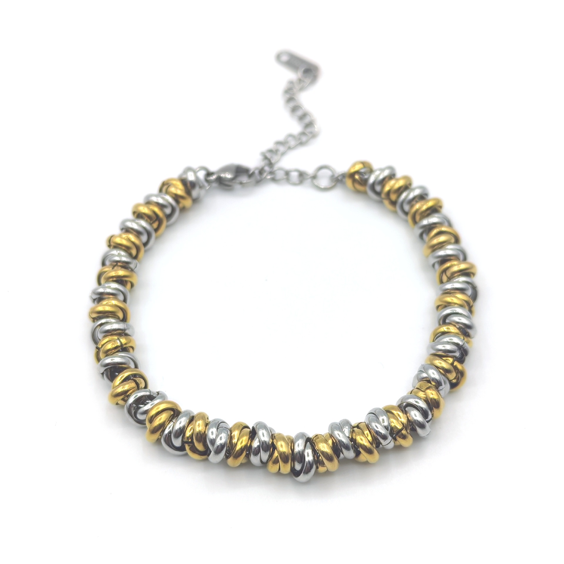 European and American fashion high-end female titanium steel bracelet 18K gold non-fading circle interlocking jewelry Yiwu accessories