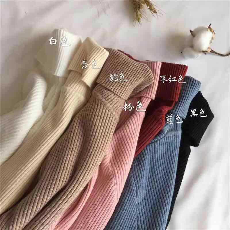 Picture of Autumn and Winter 2025 New Turtleneck Sweater Solid Color Long Sleeve Top Slim-fit Knitted Shirt Base Shirt Women's Styky Ins Trendy