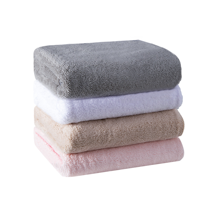 Picture of Coral Fleece Towel Solid Color Thickened Extra Large Soft Absorbent Face Towel Household Adult Children Face Towel Wholesale