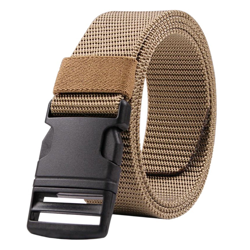 Cross-border Nylon Belt Men's Buckle Outdoor Sports Non-metal Tactical Belt Casual Korean Style Breathable
