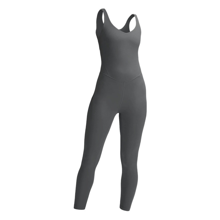 Yoga Jumpsuit Double-Sided Brushed Nude Nylon High Elastic Women's Sports Jumpsuit Trousers Vest Tight