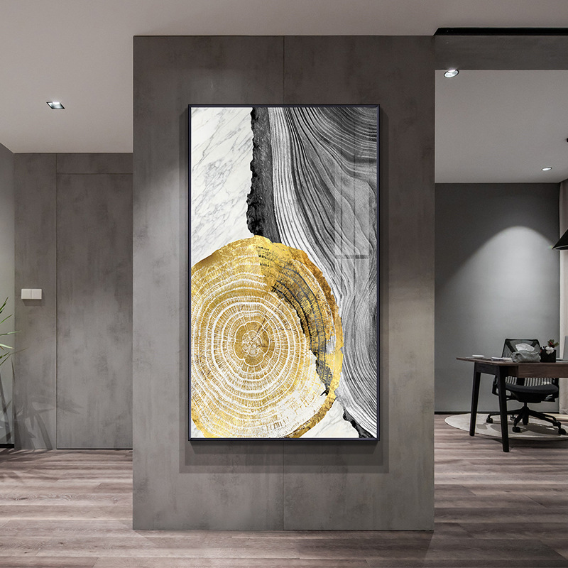 Tree ring track modern luxury porch decorative painting tree ring abstract hanging painting company hotel living room hanging painting