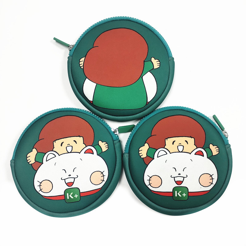 Production of Round Headphone Bag, Diving Material Data Cable Storage Bag, Portable Drawstring Headphone Bag