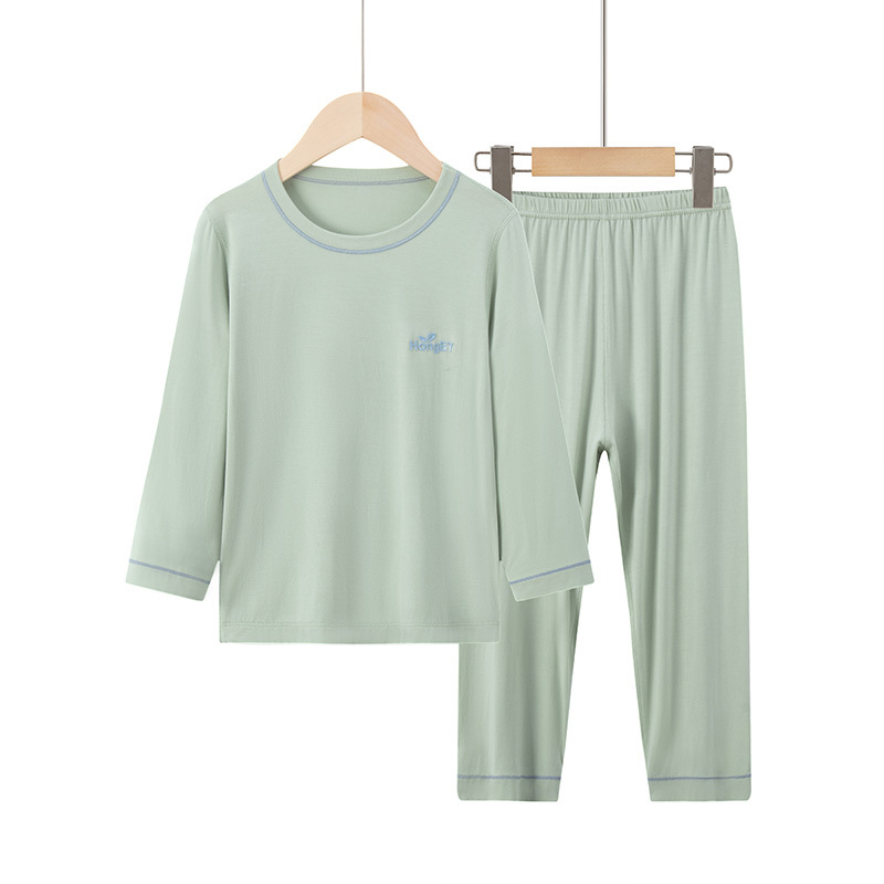 Picture of Summer Boys' Short-sleeved Shorts Modal Children's Pajamas Girls' Parent-child Home Clothes suit Children's Air-conditioning Clothes