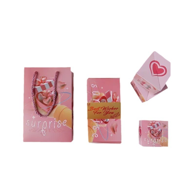 Picture of Dragon Year Surprise bounce red envelope box birthday explosion Internet celebrity gift box bounce spray money loading gift jump box